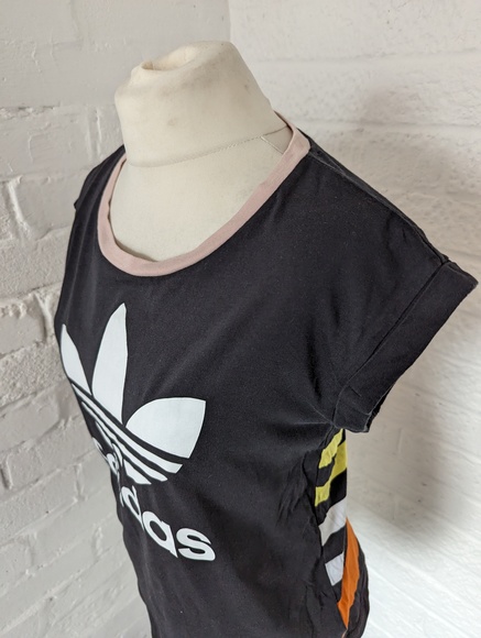 Adidas Originals Sleeveless T Shirt - Size 10 - Black - Cotton - P2P 18" - Picture 4 of 9